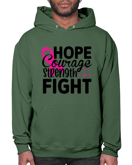 Hope Courage Strength Fight 21# - breast cancer- Hoodie