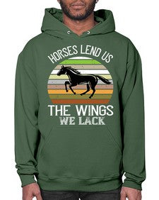 Horses lend us the wings we lack Style 43# - horse- Hoodie