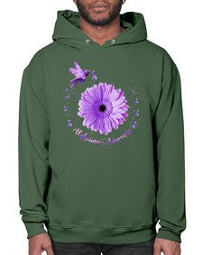 Hummingbird Sunflower Purple Ribbon Alzheimers Awareness 167# - alzheimers- Hoodie