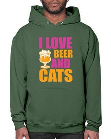 I Love Beer And Cats - cats- Hoodie