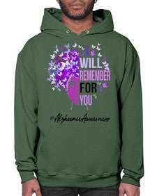 I Will Remember For You Alzheimer Awareness Womens Butterfly 181# - alzheimers- Hoodie