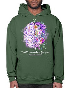 I Will Remember For You Brain Alzheimers Awareness 183# - alzheimers- Hoodie