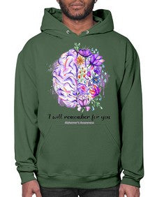 I Will Remember For You Brain Alzheimers Awareness 184# - alzheimers- Hoodie