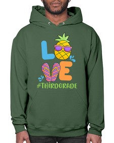 LOVE third Grade Summer Pineapple 527# - third grade- Hoodie