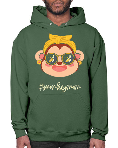 Monkey Mom Banana Glasses 16# - monkey- Hoodie