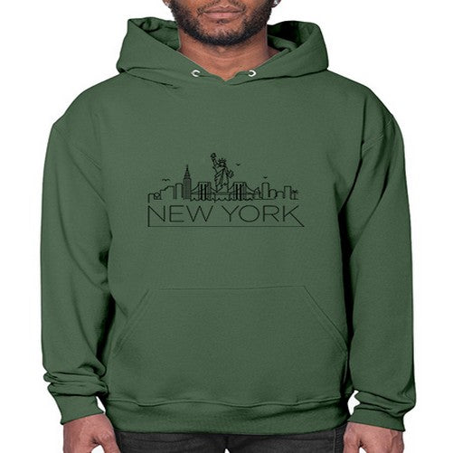 New York Minimal Skyline 1468# - cities- Hoodie