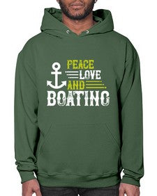 Peace Love and Boating 33# - boats- Hoodie