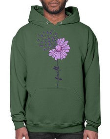 Purple Daisy Faith AlzheimerS Awareness 209# - alzheimers- Hoodie