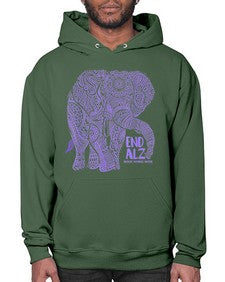 Purple Elephant Alzheimer Awareness 210# - alzheimers- Hoodie