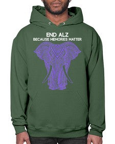 Purple Elephant Alzheimer Awareness 211# - alzheimers- Hoodie