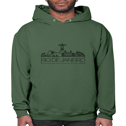 Rio De Janeiro Minimal Skyline 1733# - cities- Hoodie