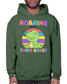 Roaring to third Grade Trex 773# - third grade- Hoodie
