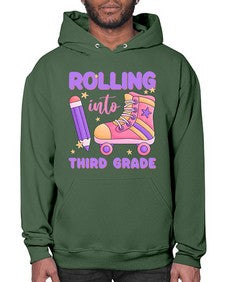 Rolling into third Grade 790# - third grade- Hoodie