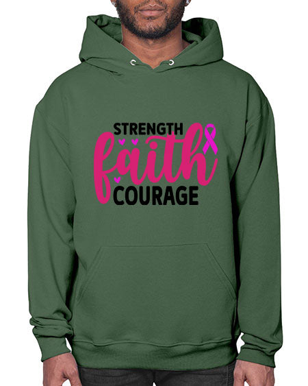 Strength Faith Courage 8# - breast cancer- Hoodie