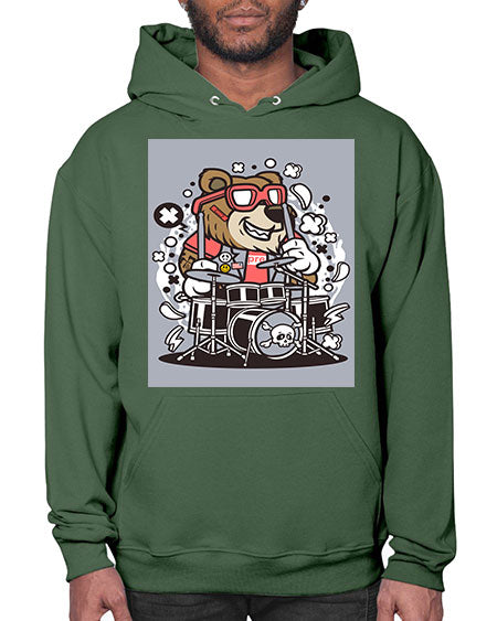 bear drummer 33# - bears - animals- Hoodie