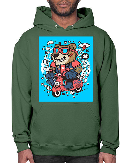 bear scooterist 41# - bears - animals- Hoodie