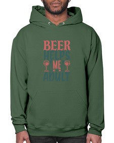 beer helps me adult 646# - beer- Hoodie
