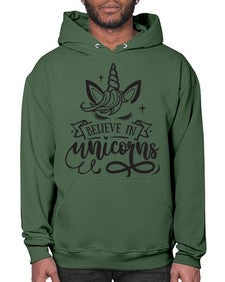believe in unicorns black 55# - unicorn- Hoodie