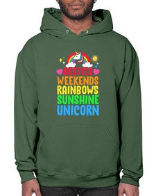 besties weekends rainbows sunshine unicorn 58# - unicorn- Hoodie
