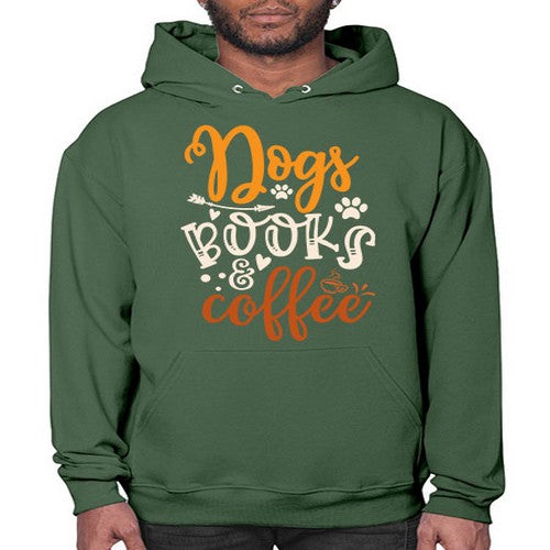 dogs books coffee 130# - dogs- Hoodie