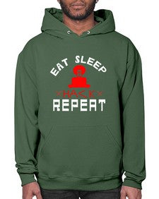 eat sleep hack repeat 48# - computer- Hoodie