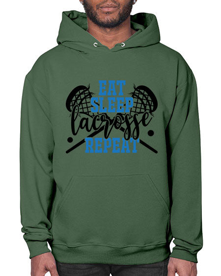 eat sleep lacrosse repeat 15# - lacrosse- Hoodie