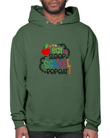eat sleep school repeat 45# - general school- Hoodie