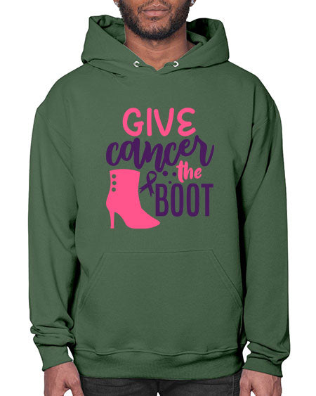 give cancer the boot Style 1# - breast cancer- Hoodie