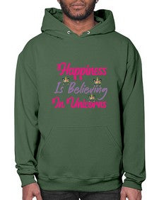 happiness is believing in unicorns 154# - unicorn- Hoodie