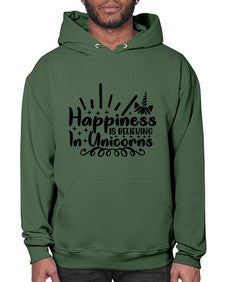 happiness is believing in unicorns 157# - unicorn- Hoodie