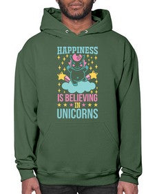 happiness is believing in unicorns 163# - unicorn- Hoodie