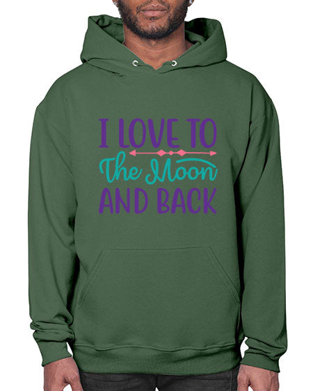 i love to the moon and back 6# - moon- Hoodie