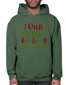i run on beer holiday cheer 1160# - beer- Hoodie