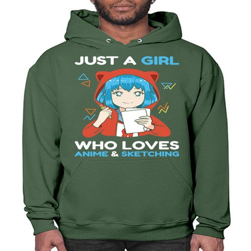 just a girl who loves anime and sketching259# - anime- Hoodie