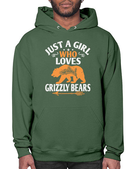 just a girl who loves grizzly bears 159# - bears - animals- Hoodie