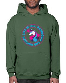 life is all rainbows and unicorn 247# - unicorn- Hoodie