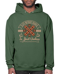 life without books chocolate coffee is just useless 318# - chocolate- Hoodie