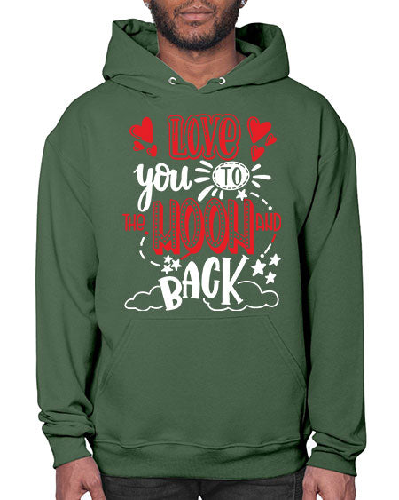 love you to the moon and back 4# - moon- Hoodie