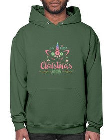 my first christmas unicorn 317# - unicorn- Hoodie