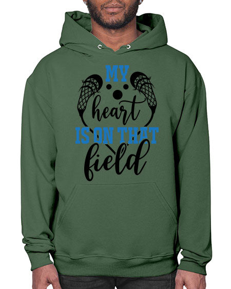 my heart is on that field 13# - lacrosse- Hoodie