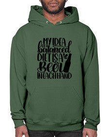 my idea of a balanced diet 1425# - beer- Hoodie