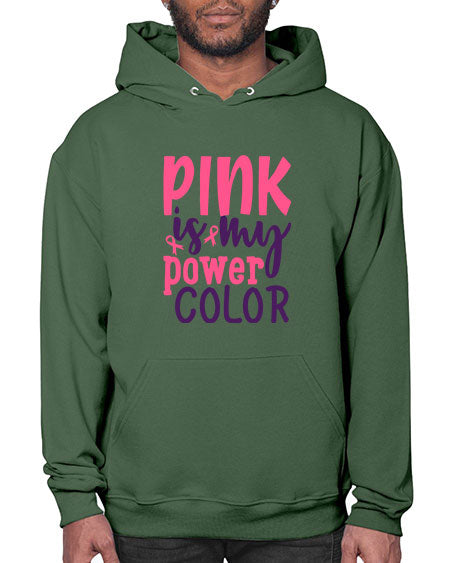 pink is my power color Style 5# - breast cancer- Hoodie