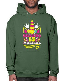 reading is magical 366# - unicorn- Hoodie