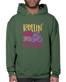 rollin into third grade 782# - third grade- Hoodie