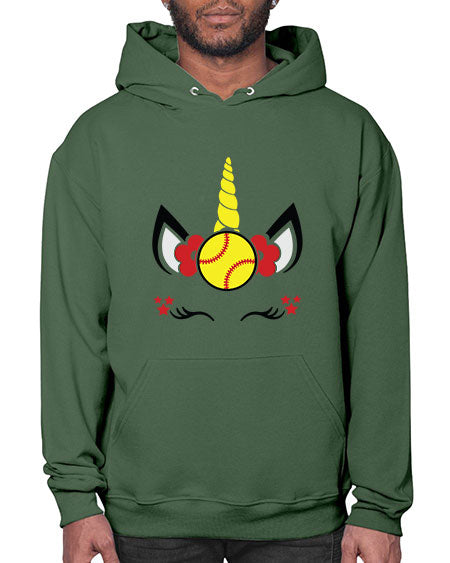 softball unicorn 398# - softball- Hoodie