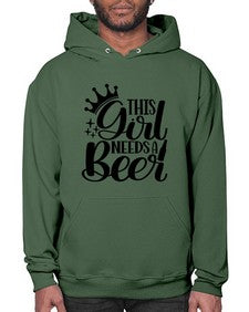this girl needs a beer 1643# - beer- Hoodie