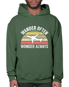 wander often wonder always  47# - airplane- Hoodie