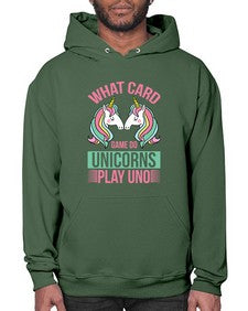 what card game do unicorns play uno 548# - unicorn- Hoodie