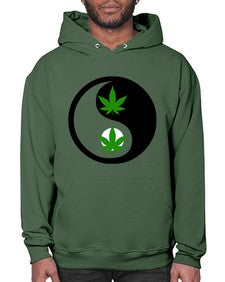 yin and yang weed 1264# - marijuana- Hoodie