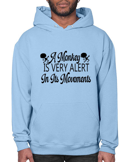 A monkey is very alert  - monkey- Hoodie